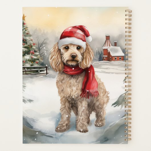 Cockapoo Hund im Schnee Weihnachten Planer (Rückseite)