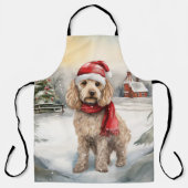 Cockapoo Hund im Schnee Weihnachten Schürze (Vorderseite)