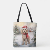 Cockapoo Hund im Schnee Weihnachten Tasche (Rückseite)