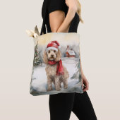 Cockapoo Hund im Schnee Weihnachten Tasche (Von Nahem)