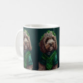 Cockapoo-Hund im St. Patrick's Day-Kleid Kaffeetasse (Vorderseite Links)