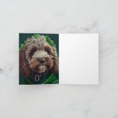 Cockapoo-Hund im St. Patrick's Day-Kleid Karte (Innenseite)
