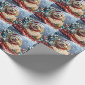Cockapoo Hund in Sledge Lass es Schnee Weihnachten Geschenkpapier (Ecke)