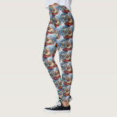 Cockapoo Hund in Sledge Lass es Schnee Weihnachten Leggings (Links)