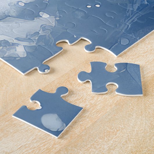 Cockapoo Hund in Sledge Lass es Schnee Weihnachten Puzzle (Seite)