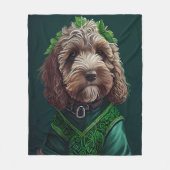 Cockapoo Hund in St. Patrick's Day Dress Fleecedecke (Vorderseite)
