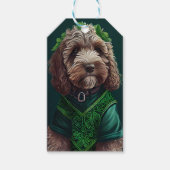 Cockapoo Hund in St. Patrick's Day Dress Geschenkanhänger (Vorderseite)