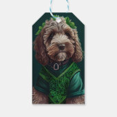 Cockapoo Hund in St. Patrick's Day Dress Geschenkanhänger (Rückseite)