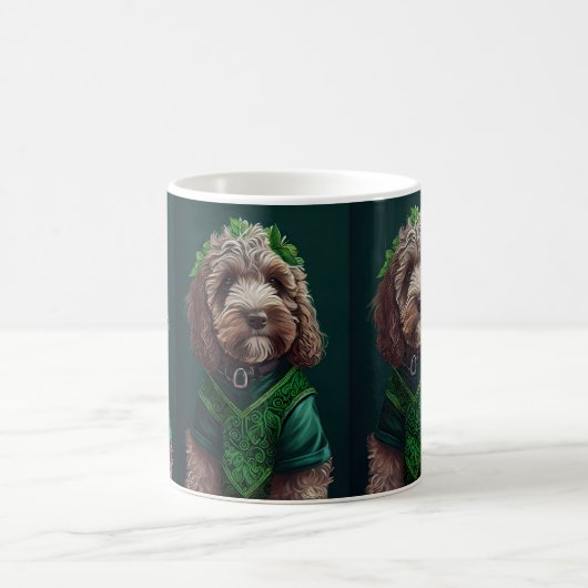 Cockapoo Hund in St. Patrick's Day Dress Kaffeetasse (Mittel)