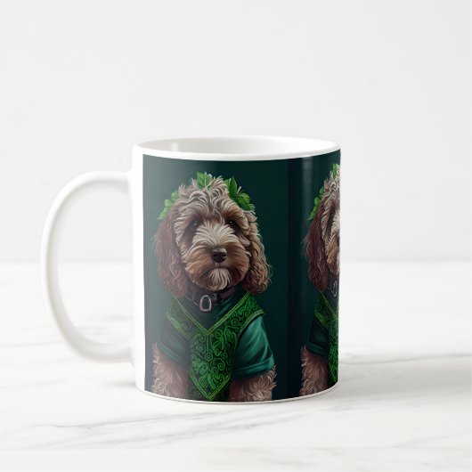 Cockapoo Hund in St. Patrick's Day Dress Kaffeetasse (Links)