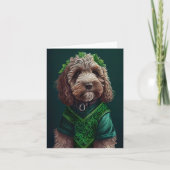 Cockapoo Hund in St. Patrick's Day Dress Karte (Vorderseite)