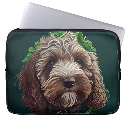 Cockapoo Hund in St. Patrick's Day Dress Laptopschutzhülle (Vorderseite)
