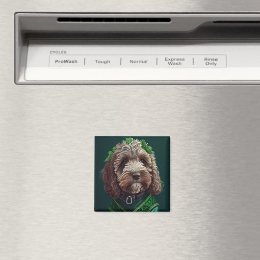 Cockapoo Hund in St. Patrick's Day Dress Magnet (In Situ (Geschirrspüler))
