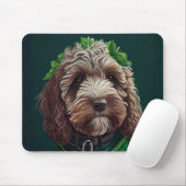 Cockapoo Hund in St. Patrick's Day Dress Mousepad (Mit Mouse)