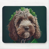 Cockapoo Hund in St. Patrick's Day Dress Mousepad (Vorne)
