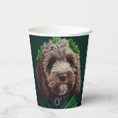 Cockapoo Hund in St. Patrick's Day Dress Pappbecher (Rückseite)