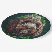 Cockapoo Hund in St. Patrick's Day Dress Pappteller (Schrägansicht)