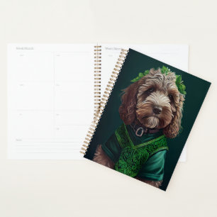 Cockapoo Hund in St. Patrick's Day Dress Planer