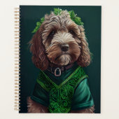 Cockapoo Hund in St. Patrick's Day Dress Planer (Vorderseite)