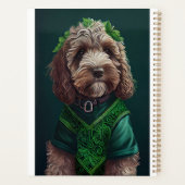 Cockapoo Hund in St. Patrick's Day Dress Planer (Rückseite)