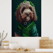 Cockapoo Hund in St. Patrick's Day Dress Poster (Küche)