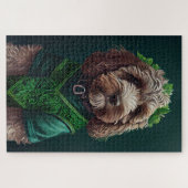 Cockapoo Hund in St. Patrick's Day Dress Puzzle (Horizontal)