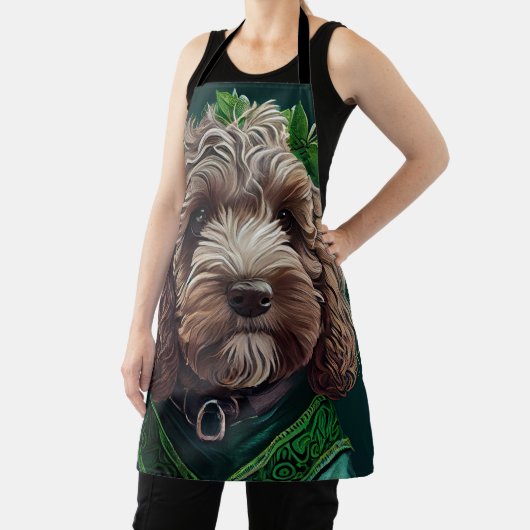 Cockapoo Hund in St. Patrick's Day Dress Schürze (InSitu)