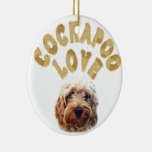 Cockapoo Hund Keramikornament (Rechts)