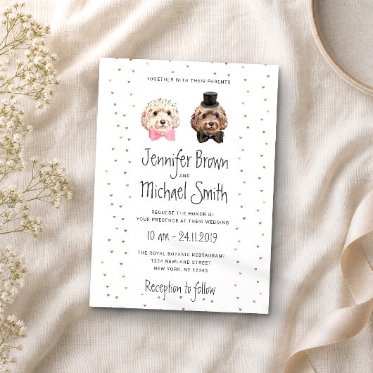 Cockapoo Hund Lover Bride Groom Hochzeit Einladung