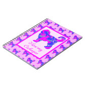 Cockapoo Hund Lover Pink & Blue Silhouette Notizblock (Linke Seite)