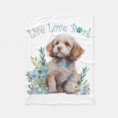 Cockapoo Hund Mama Floral Fleecedecke (Vorderseite)