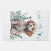 Cockapoo Hund Mama Floral Geschirrtuch (Horizontal)