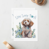 Cockapoo Hund Mama Floral Mitteilungskarte (Vorderseite/Rückseite Beispiel)