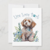 Cockapoo Hund Mama Floral Mitteilungskarte (Rückseite)