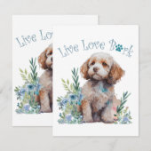 Cockapoo Hund Mama Floral Mitteilungskarte (Vorne/Hinten)