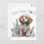 Cockapoo Hund Mama Floral Postkarte (Vorne/Hinten)