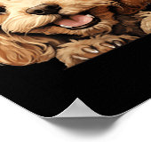 Cockapoo Hund Mama Papa schaut Welpe Poster (Ecke)