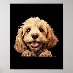Cockapoo Hund Mama Papa schaut Welpe Poster