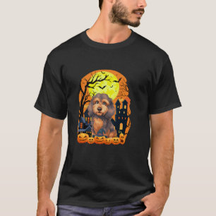Cockapoo Hund mit Pumpkins Funny Beängstigend Hall T-Shirt