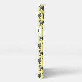 Cockapoo Hund Niedliche Silhouette Gitter Gelb iPhone Hülle (Rechte Seite)