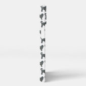 Cockapoo Hund Niedliche Silhouette Gitter weiß iPhone Hülle (Rechte Seite)