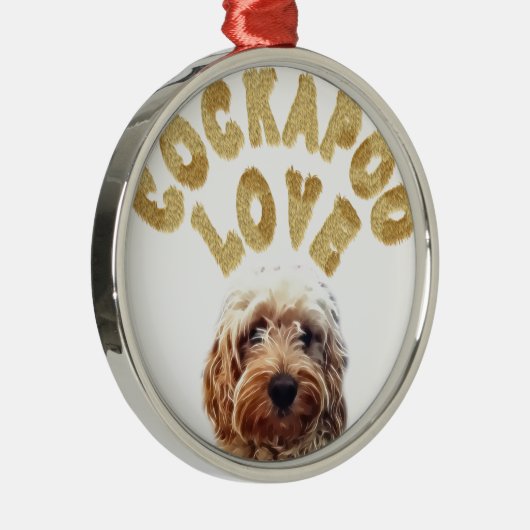 Cockapoo Hund Ornament Aus Metall (Rechts)