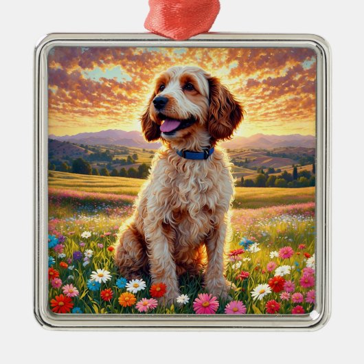 Cockapoo-Hund Ornament Aus Metall (Vorne)