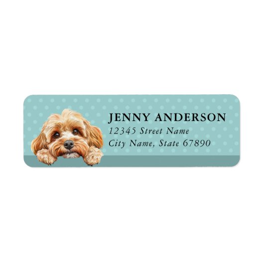 Cockapoo-Hund Rücksende-Adressetiketten (Vorne)