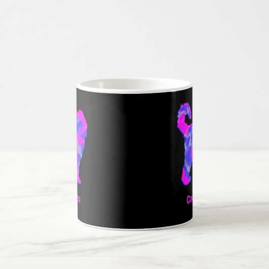 Cockapoo Hund Silhouette Crazy Hot Pink Black Kaffeetasse (Mittel)