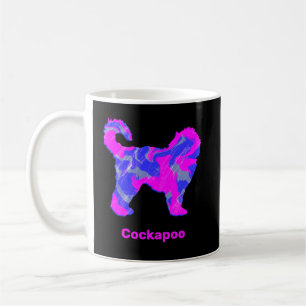 Cockapoo Hund Silhouette Crazy Hot Pink Black Kaffeetasse