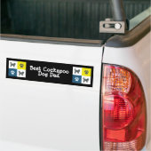 Cockapoo Hund Silhouette Gelb & Blau Grill Autoaufkleber (Auf Lkw)