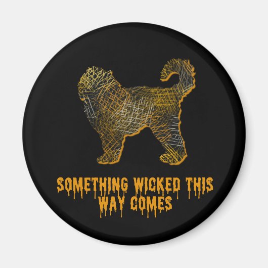 Cockapoo Hund Silhouette Spaß Halloween Magnet (Vorne)