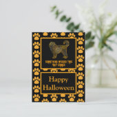 Cockapoo Hund Silhouette Spaß Orange Halloween Postkarte (Stehend Vorderseite)