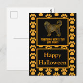 Cockapoo Hund Silhouette Spaß Orange Halloween Postkarte (Vorne/Hinten)